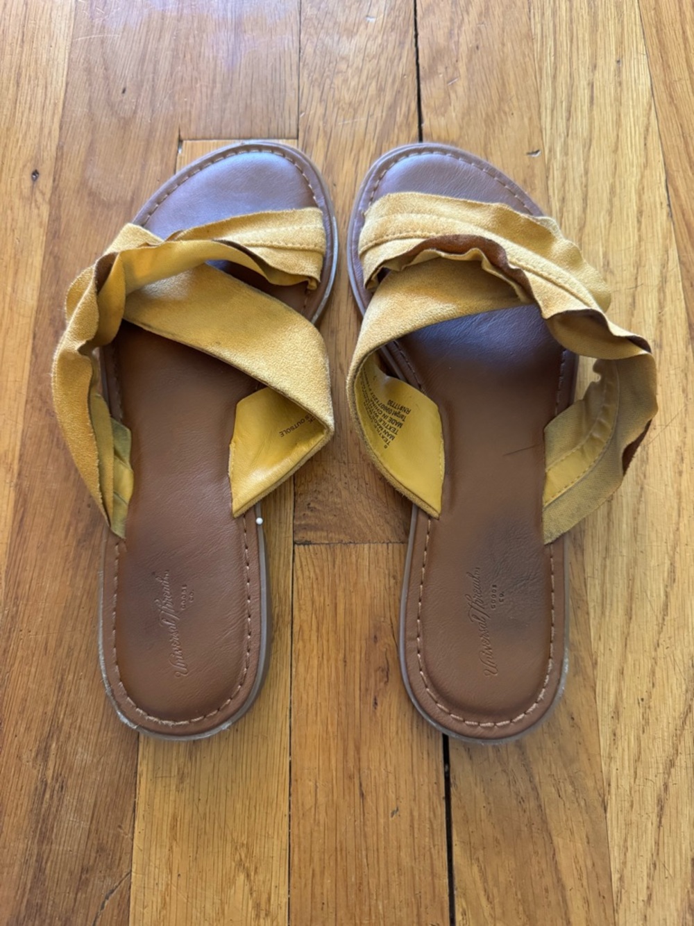 Women’s Yellow Ruffle Slide Sandals - Picture 2 of 5